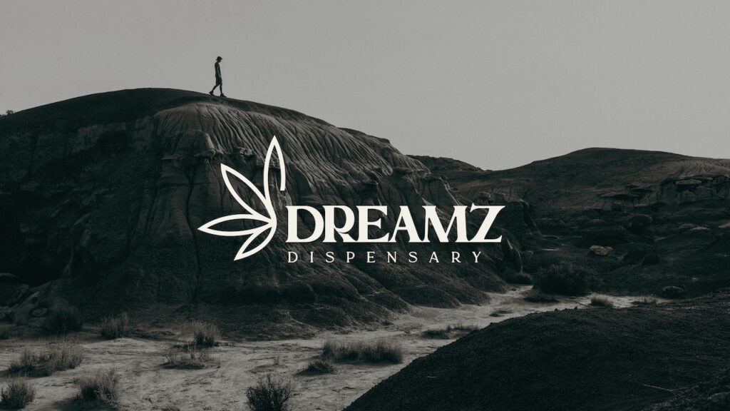 a desert with the dreamz logo dispensary